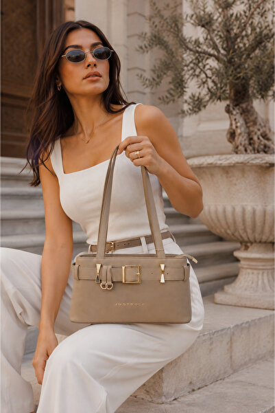 Just Polo Women's Shoulder Bag with Gold Accessories Premium Design