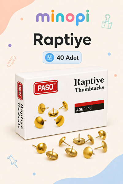 Minopi Sarı Renk Raptiye Pano Harita Mantar Levha ve Kâğıt Sabitleme İğnesi