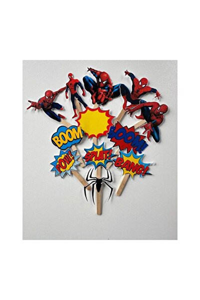 DecoParty Set de decorațiuni pentru tort – Tematică SPIDERMAN, 12 piese, Cart...