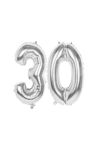 BenimMarifetlerim Number 30 Silver Foil Balloon 16 Inches 40 cm