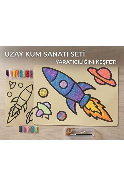 Genel Markalar Çocuklar İçin Kum Boyama Kiti Eğlenceli Hobi ve El Becerisi Ge...