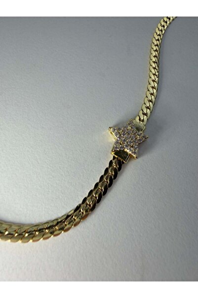 MUAS Gold Taşlı Yıldız Örgü Bileklik