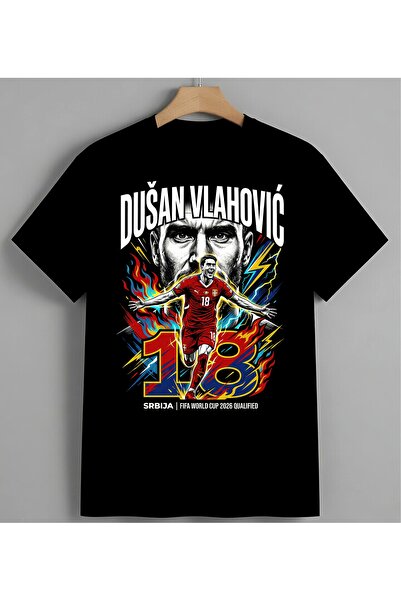 nextstilwear Dusan Vlahovic Futbol Enerji Syh Unisex Erkek Kadın Oversize Tiş...