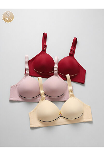 jackze 3-piece set without steel rims, gathered together, sexy bra, adjustabl...