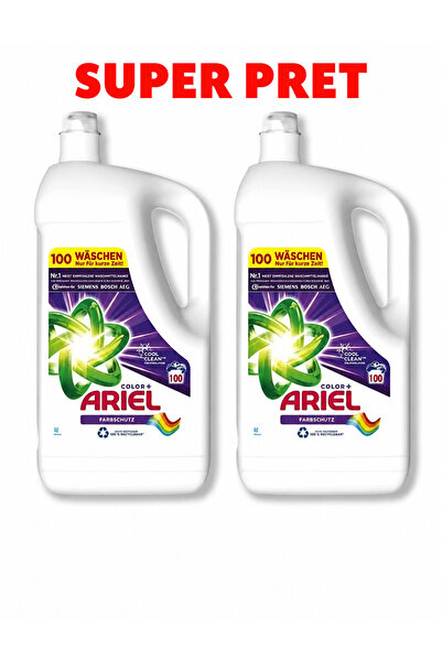 Ariel 2 ×5L Detergent lichid Color+ – 100 spălări. Curățenie impecabilă și pr...