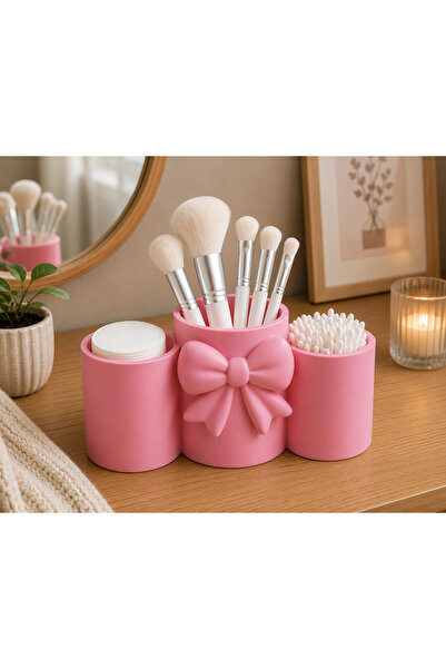 VOLOYAS Bow Detailed Makeup Organizer |   3-Compartment Cosmetic Organizer | ...