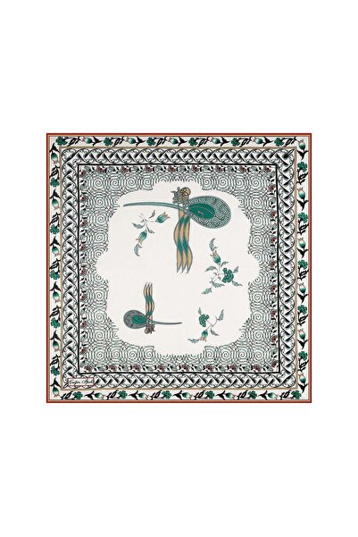 Çağrı İpek Tuğra Pattern Silk Handkerchief Scarf Dg10279-1