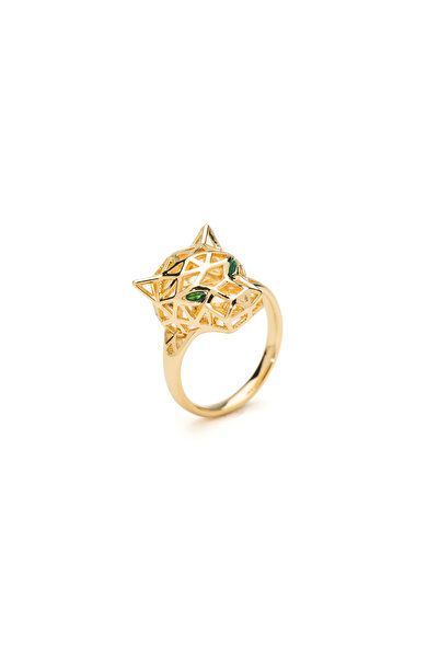 ElectraStore Inel Auriu Panthere Cu Cristale Zirconia