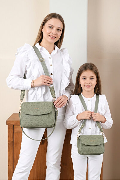Just Polo Patterned Postman Shoulder Bag and Children's Shoulder Bag Mother D...