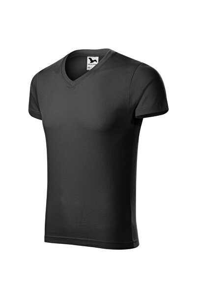 Malfini Tricou din bumbac cu decolteu în V, croială slim.