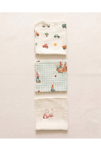 Zezig Muslin Handkerchief Set (3 Pieces) - Cute Vehicles