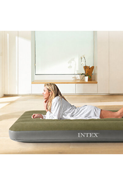 Intex Tek Kişilik Şişme Kamp Yatağı - Şişme Yatak - Şişme Seyahat Yatağı - Ha...
