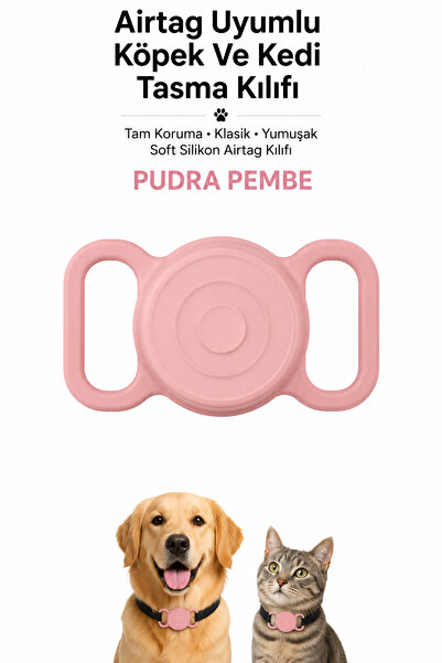CONOCER Airtag Uyumlu Köpek Ve Kedi Tasma Kılıfı Tam Koruma Yumuşak Soft Sili...