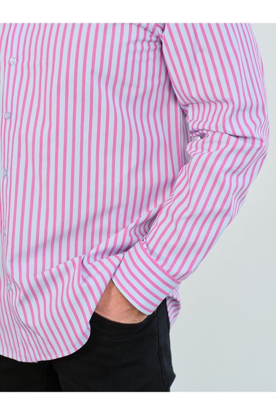 Valleventis Cămașă slim casual cu dungi colorate
