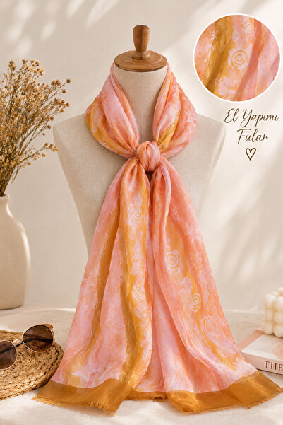 EastWest Trading Silk Blend Patterned Shawl Scarf 142 cm Lightweight Soft Tex...