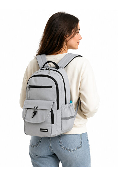 Bevitton 708 Gray Water Resistant Fabric School Bag Lightweight Unisex Daily ...