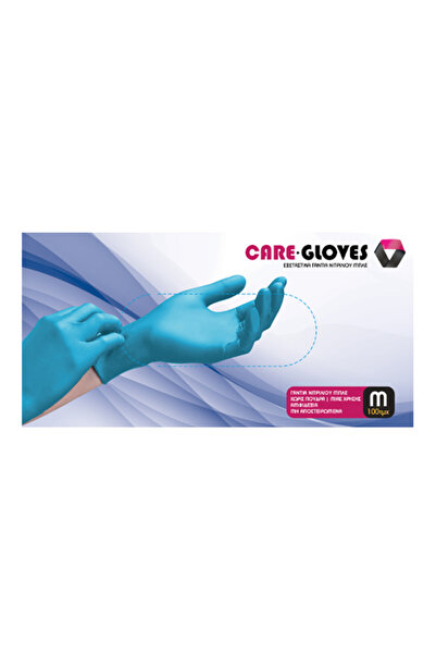 MEDI-WORLD CARE GLOVES ΓΑΝΤΙΑ ΝΙΤΡΙΛΙΟΥ ΜΠΛΕ 100τεμ. - (MEDIUM)