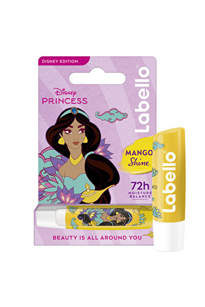 LABELLO Disney Princess Jasmin Lip Balm Limited Edition, Mango shine, 72H Moi...