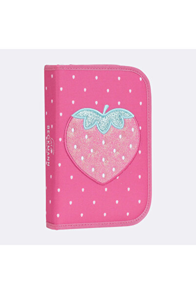 BECKMANN Pencil case with a single fully equipped section - STRAWBERRY