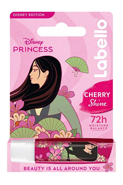 LABELLO Disney Princess Mulan Lip Balm Limited Edition, Cherry shine, 72H Moi...