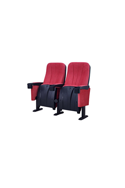 concent Iron Base and Fiberglass Folding Double Seat Hall Chair with Cup Holder
