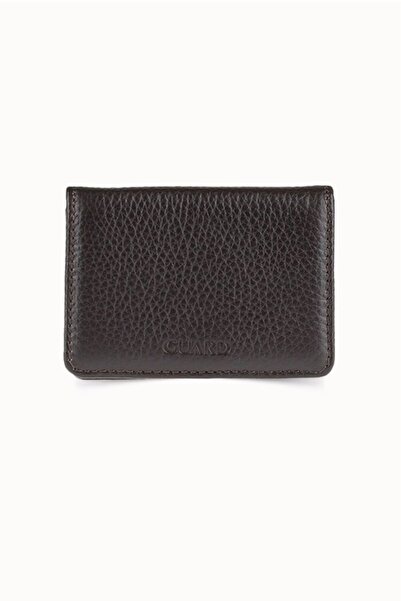 Çıkrık Small Size Brown Leather Card Holder/Business Card Holder with Guard M...