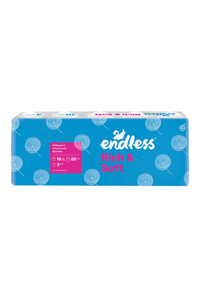Endless ΧΑΡΤΙ ΥΓΕΙΑΣ RICH ΚΑΙ SOFT 3ply - (95gr. x 10 ΡΟΛΛA DECOR)