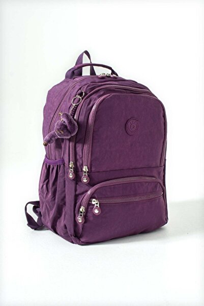 571 Collections Çanta Ultra Hafif Çok Cepli Orta Boy Sırt Çantası Mor Model: (571-3M)