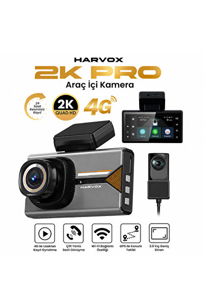 CASTU Bagajon 2K Pro Akıllı Araç Kamerası 4G WiFi GPS | 24 Saat Kayıt, Çift Y...