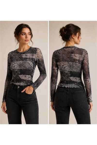 Generic Women's Black Graphic Print Crop T-Shirt – Short Sleeve Round Neck Ca...