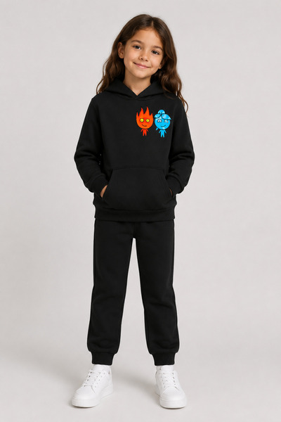 han elegant Set de trening pentru copii, unisex, sezonier, cu glugă, cu impri...