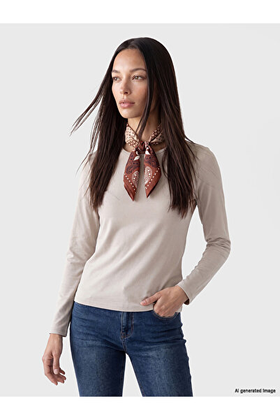 LC Waikiki Gray Crew Neck Women's Bodysuit