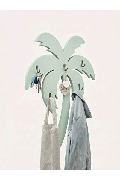 OEM Decorative wall hanger in the shape of a palm tree, mint green, 42x56x3 c...