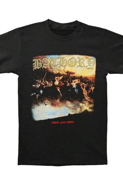 799 تي شيرت Bathory الرجالي Blood Fire Death مرخص رسميًا