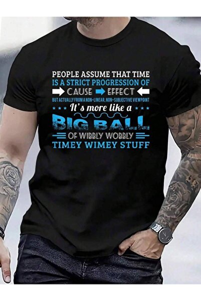 9TAY تي شيرت من القطن بنسبة 100% بتصميم Big Ball Of Wibbly Wobbly Timey Wimey...