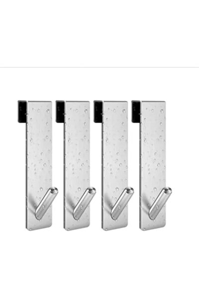 Arbest 4Pcs Shower Glass Door Hooks,5 Inches Extended,Drill-Free,Stainless St...