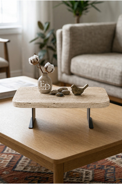 ED Efelez Design Tray, Metal Leg Organizer, Ponte Table Top Shelf, Black Meta...