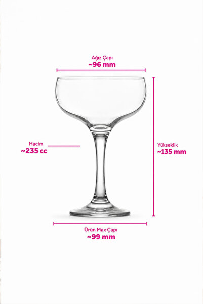 OrdoVeni 6'lı Shape Cup Naturel (235 cc) Sunumluk & Kase | Şık Kokteyl, Magnolia, Tatlı, Dondurma ve Dessert Sunum