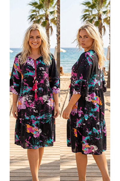 bohostyle.ro Φόρεμα plus size - Μαύρο - Regular