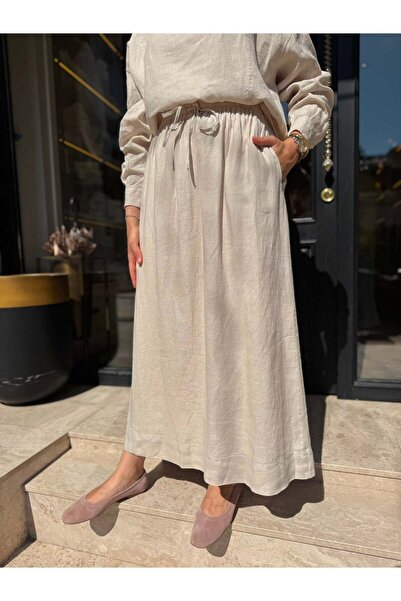 QOOQ STORE 26SS506 Bella Kadın Etek Bej