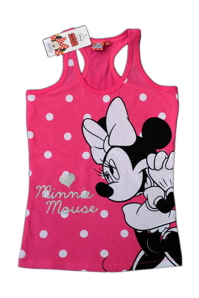 Disney Minnie Maieu ciclam cu print mare cu glitter 100% bumbac