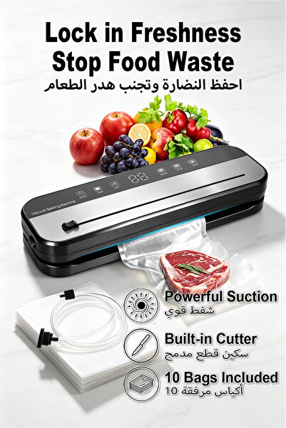 Generic Brand أكياس تفريغ الهواءPowerful Vacuum Sealer Machine with 75kPa Suc...
