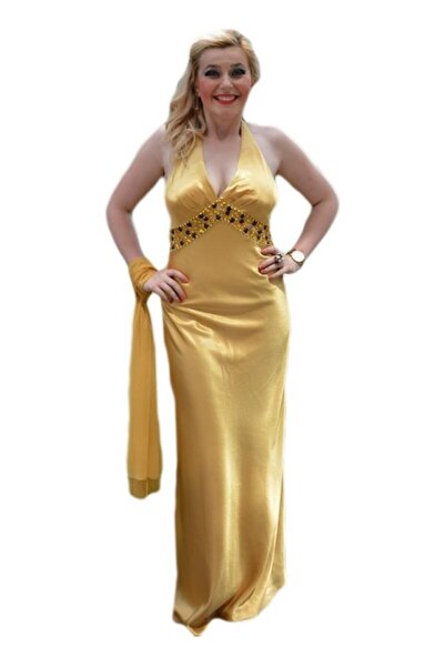 OEM Rochie de seara lunga intrasneata, cu spatele gol