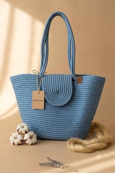 Efuliz Home Straw Beach Bag Handmade Bohemian Summer Shoulder Bag for Women