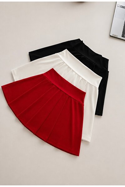 Şana Look 3-Piece Shorts Skirt Tennis Skirt Red White Black