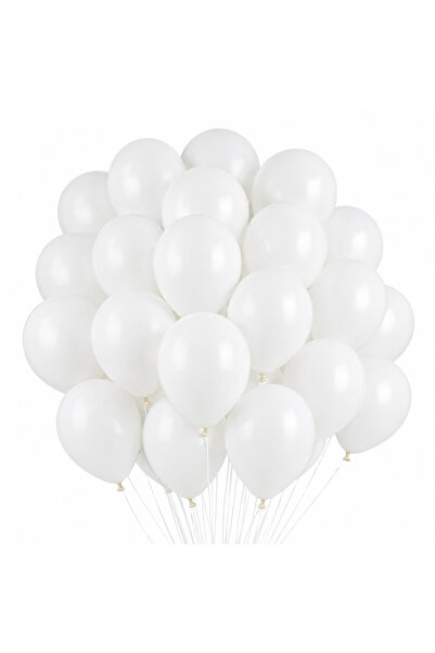 genaja Set 50 Baloane Latex Albe 26 cm (10 inch), Standard, Umflare cu Aer sa...