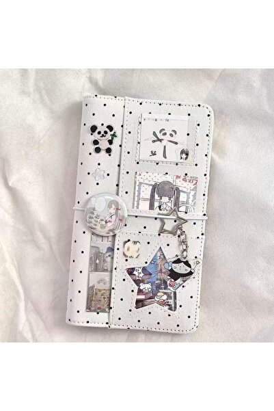 Choice A6 white-Blank page Korean Lavender Star Notebook Cute Polka Dot A6 Bi...
