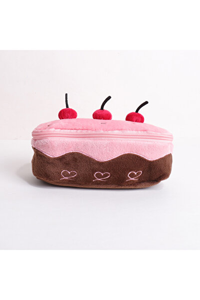 choice2 brown New Plush Cherry Cake Pen Bag Large Capacity Pencil Case Studen...