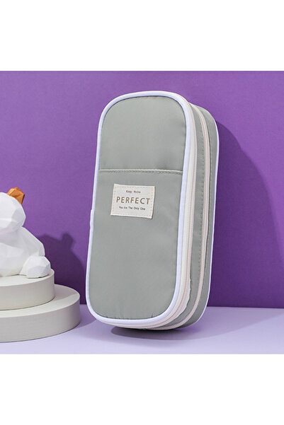 Choice1 Green Simple Aesthetic Pencil Case Large Capacity Zipper Pen Pouch Po...