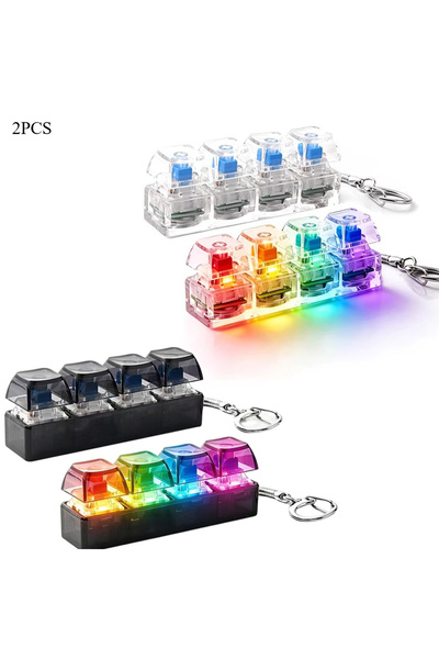 choice2 2PCS Transparent Button Fidget Keyboard Pop It,Spinning Top Style Str...